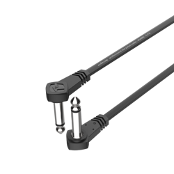 High performance flat patch audio cable, 6.3mm mono plug - 6.3mm mono plug Roxtone FPJJ100L0002